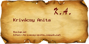 Krivácsy Anita névjegykártya